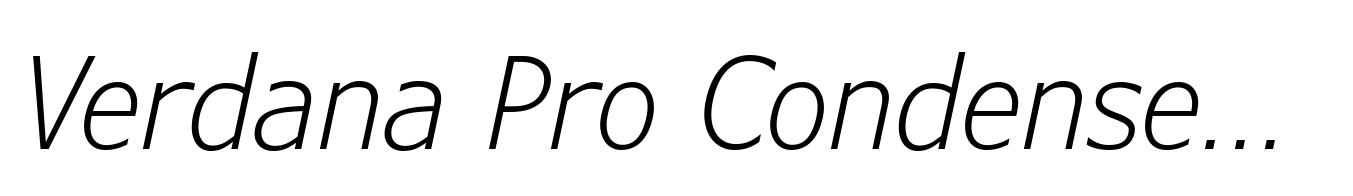 Verdana Pro Condensed Light Italic